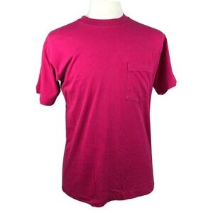 Trend Basics Plain Blank T-Shirt Size Large Plain Pink VTG 90s Single Stitch